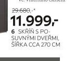 6 SKŘÍŇ S POSUVNÝMI DVEŘMI, ŠÍŘKA CCA 270 CM