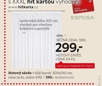 Hotový závěs