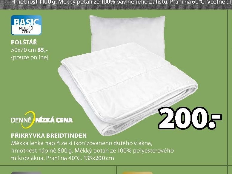 BASIC NEJLEPŠÍ CENY PŘIKRÝVKA BREIDTINDEN 135x200 cm