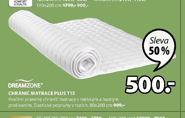 DREAMZONE CHRÁNIČ MATRACE PLUS T15