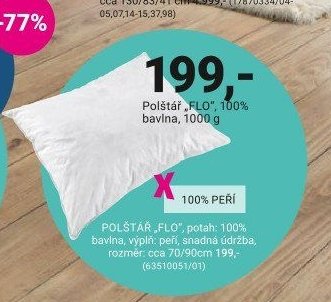 Polštář „FLO“, 100% bavlna, 1000 g