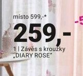 Závěs s kroužky DIARY ROSE