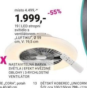 LED stropní svítidlo s ventilátorem „LUFTIKU“