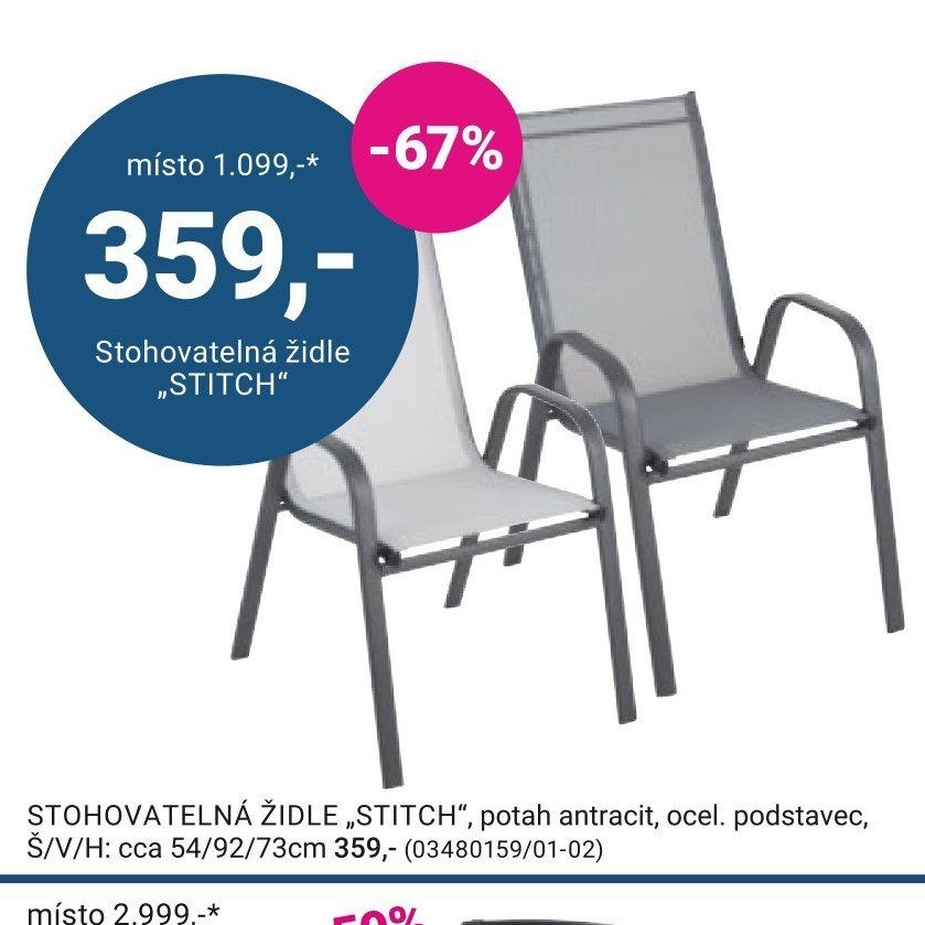 Stohovatelná židle „STITCH“