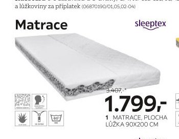 1 MATRACE, PLOCHA LŮŽKA 90X200 CM