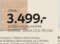 SKŘÍŇ S POSUVNÝMI DVEŘMI, ŠÍŘKA CCA 170 CM