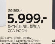 ŠATNÍ SKŘÍŇ, ŠÍŘKA CCA 147 CM