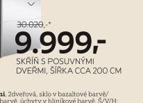 SKŘÍŇ S POSUVNÝMI DVEŘMI, ŠÍŘKA CCA 200 CM