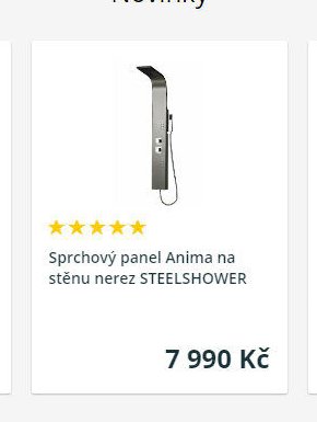 Sprchový panel Anima na stěnu nerez STEELSHOWER