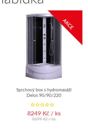 Sprchový box s hydromasáží Delos 90/90/220