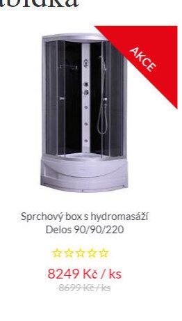 Sprchový box s hydromasáží Delos 90/90/220