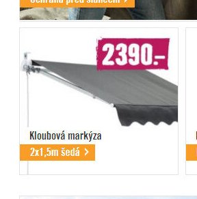 Kloubová markýza 2x1,5m šedá