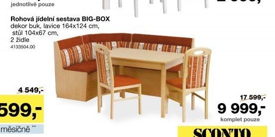 Rohová jídelní sestava BIG-BOX