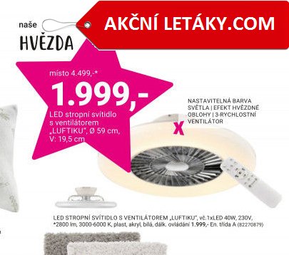 LED stropní svítidlo s ventilátorem „LUFTIKU“