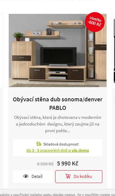 Obývací stěna dub sonoma/denver PABLO