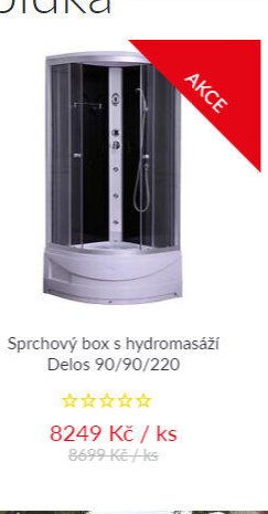 Sprchový box s hydromasáží Delos 90/90/220
