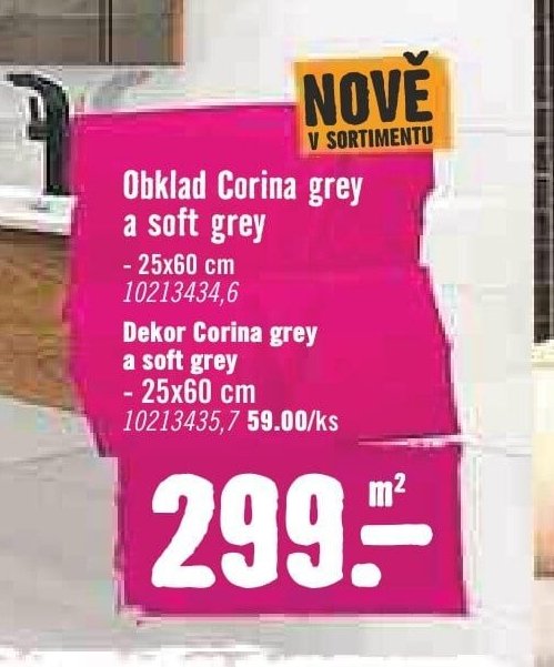 Obklad Corina grey a soft grey