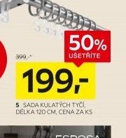 Sada kulatých tyčí, délka 120 cm, cena za ks