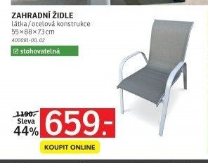 ZAHRADNÍ ŽIDLE Látka / ocelová konstrukce