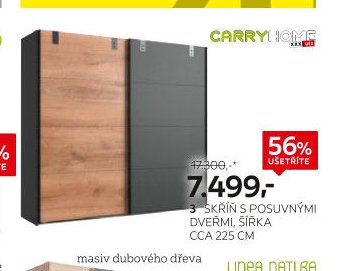 3 Skříň s posuvnými dveřmi, šířka cca 225 cm
