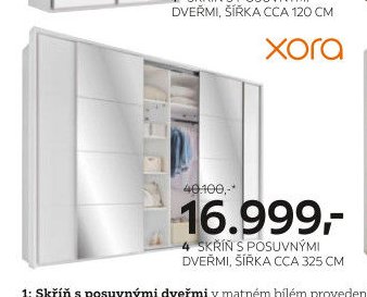 4 Skříň s posuvnými dveřmi, šířka cca 325 cm