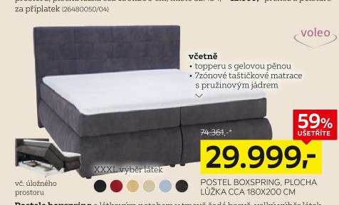 POSTEL BOXSPRING, PLOCHA LŮŽKA CCA 180X200 CM