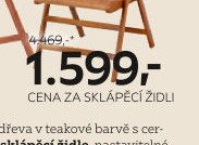 Cena za sklápěcí židli