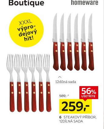 6 STEAKOVÝ PŘÍBOR, 12DÍLNÁ SADA