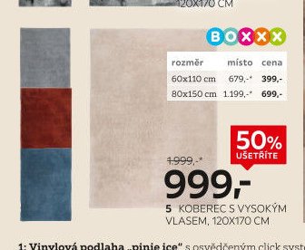 Koberec s vysokým vlasem Cosy