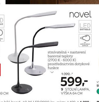 Stolní lampa, výška 64 cm