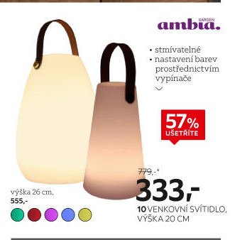 Venkovní svítidlo, výška 20 cm