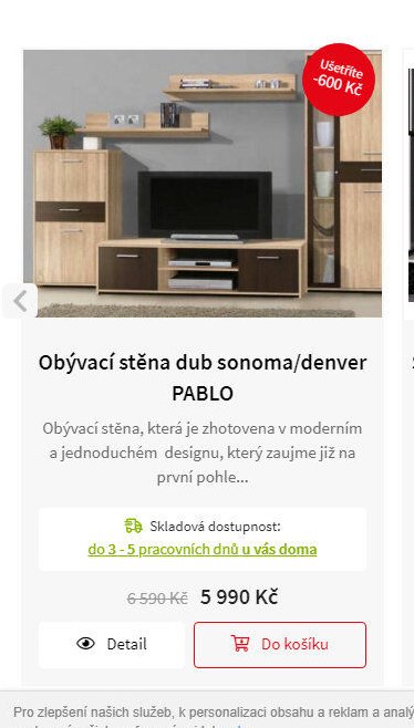 Obývací stěna dub sonoma/denver PABLO