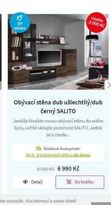 Obývací stěna dub ušlechtilý/dub černý SALITO