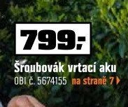 Šroubovák vrtací aku