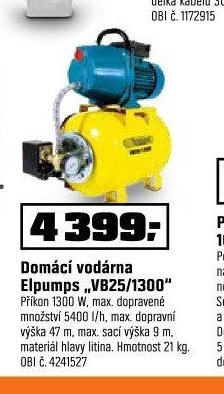 Domácí vodárna Elpumps „VB25/1300