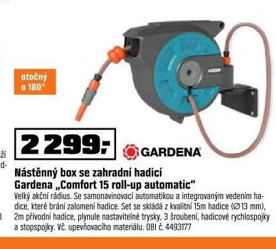 Nástěnný box se zahradní hadicí Gardena „Comfort 15 roll-up automatic