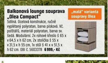 Balkonová lounge souprava „Olea Compact“
