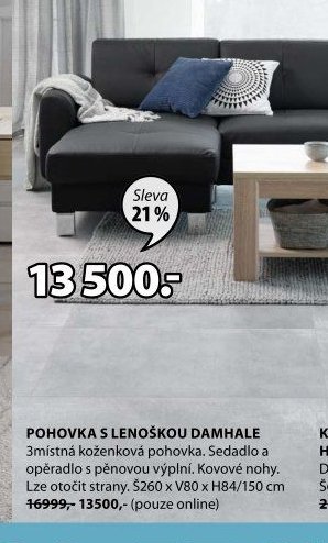 Pohovka s lenoškou DAMHALE