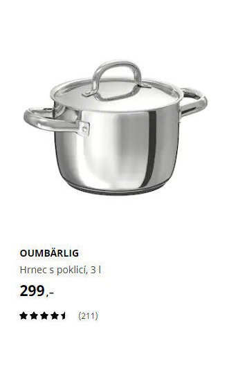 OUMBÄRLIG Hrnec s poklicí, 3 l