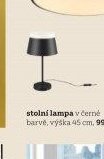 stolní lampa v černé barvě, výška 45 cm