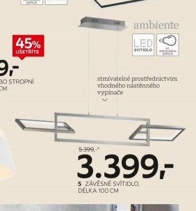 ZÁVĚSNÉ SVÍTIDLO, DÉLKA 100 CM