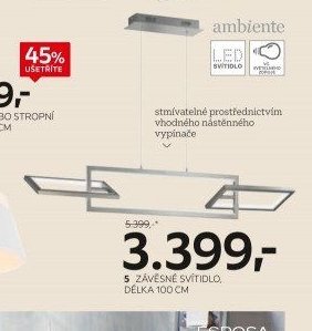 ZÁVĚSNÉ SVÍTIDLO, DÉLKA 100 CM