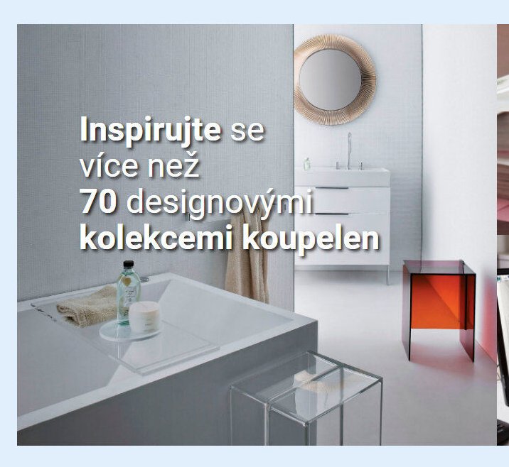 Inspirujte se více než 70 designovými kolekcemi koupelen
