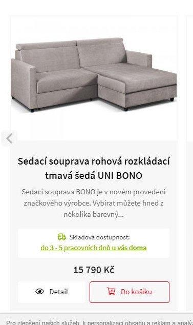 Sedací souprava rohová rozkládací tmavá šedá UNI BONO