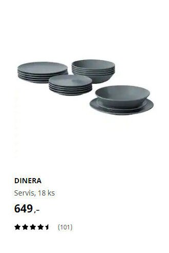 DINERA Servis, 18 ks