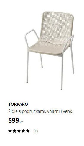TORPARÖ Židle s područkami, vnitřní i venk.