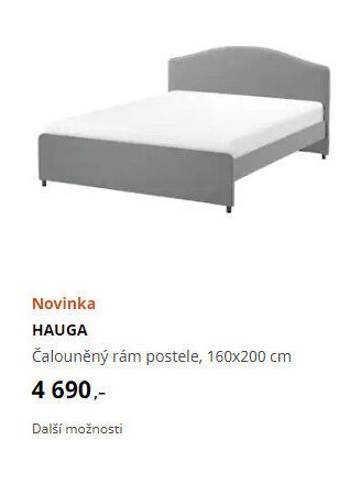 HAUGA Čalouněný rám postele, 160x200 cm