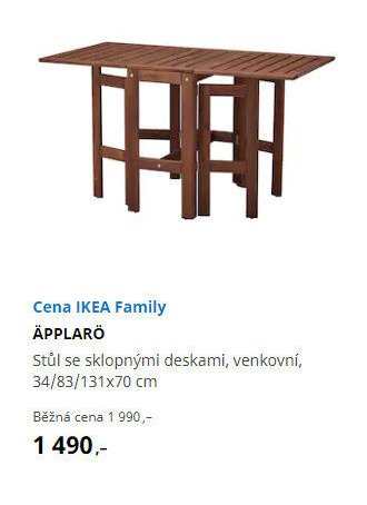ÄPPLARÖ Stůl se sklopnými deskami, venkovní