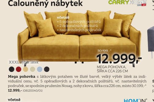 Mega pohovka, šířka cca 226 cm