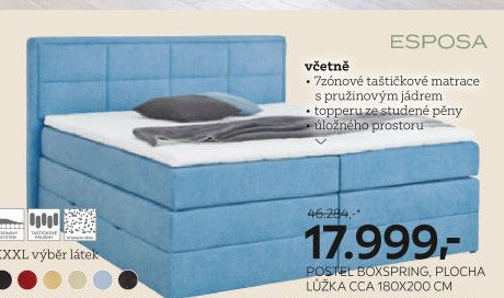 POSTEL BOXSPRING, PLOCHA LŮŽKA CCA 180X200 CM